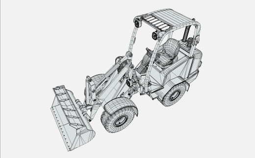 小型轮式装载机3D模型缩略图
