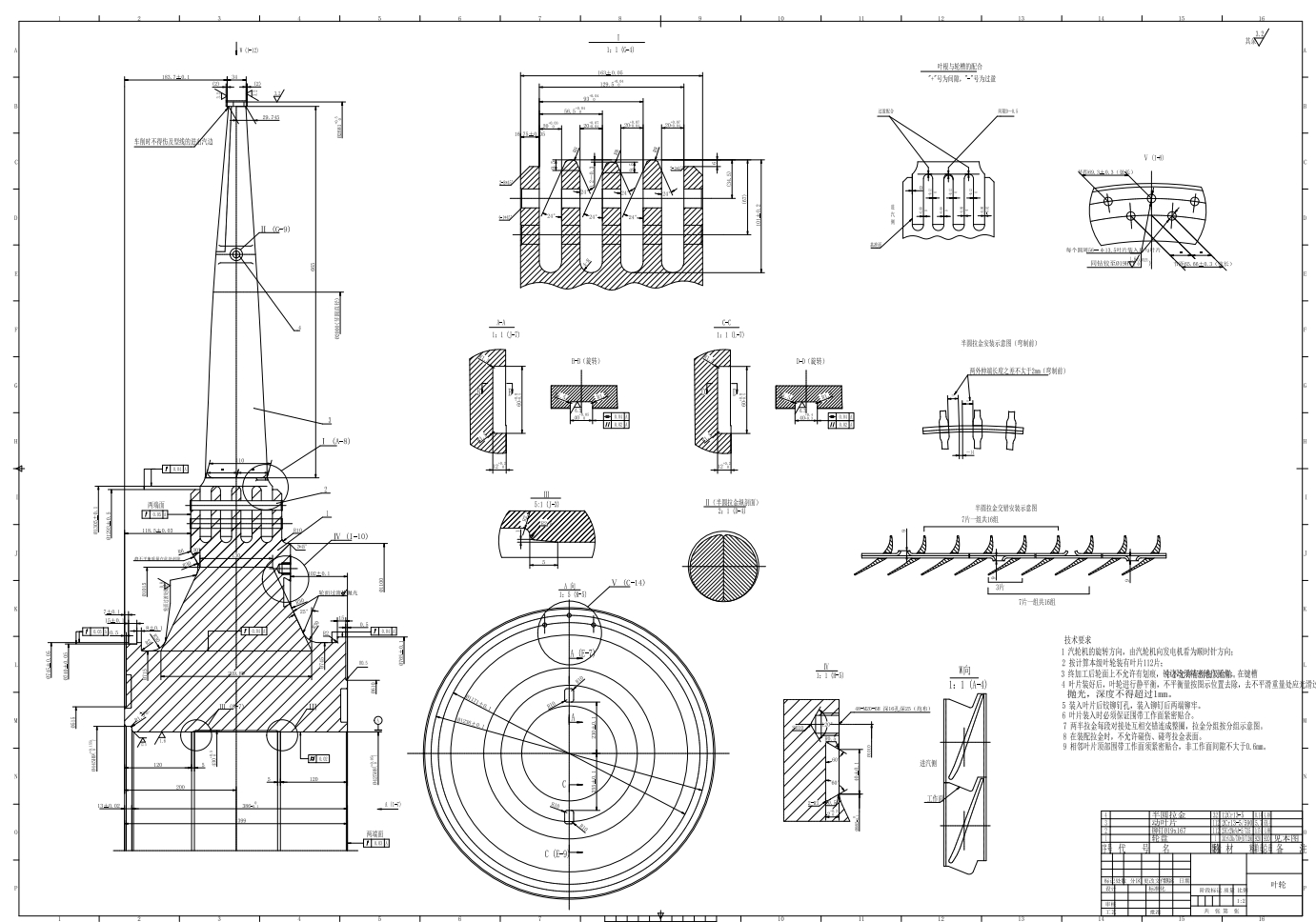 汽轮机末级叶轮及叶片 CAD