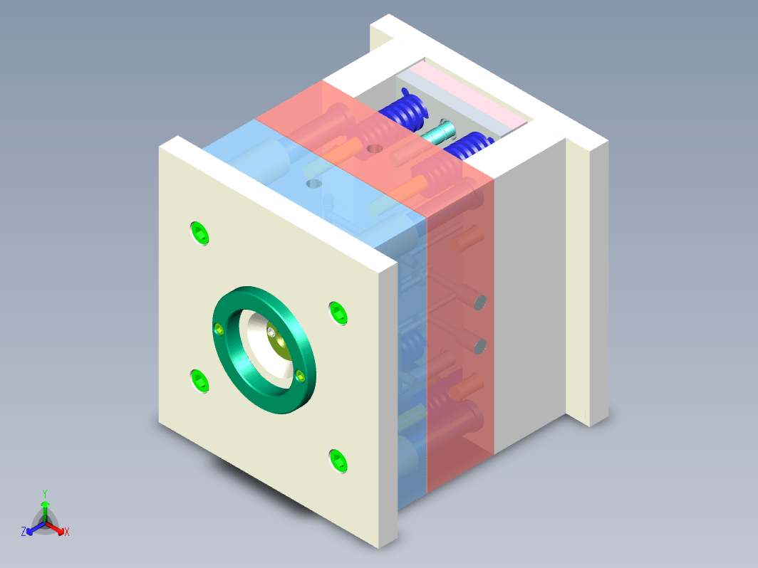 蝶形螺帽注塑模具设计-一模四腔三维Step+CAD+说明书