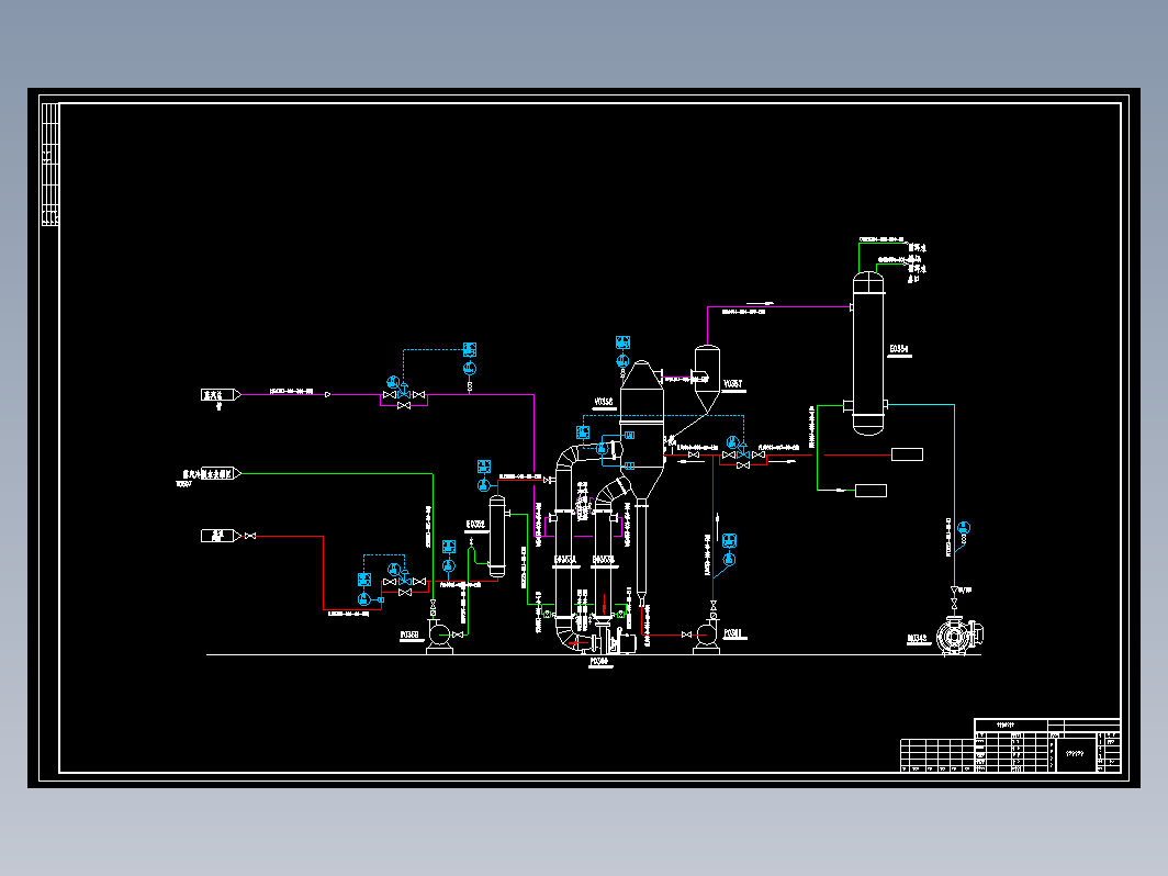 单效强制循环PID图CAD图纸