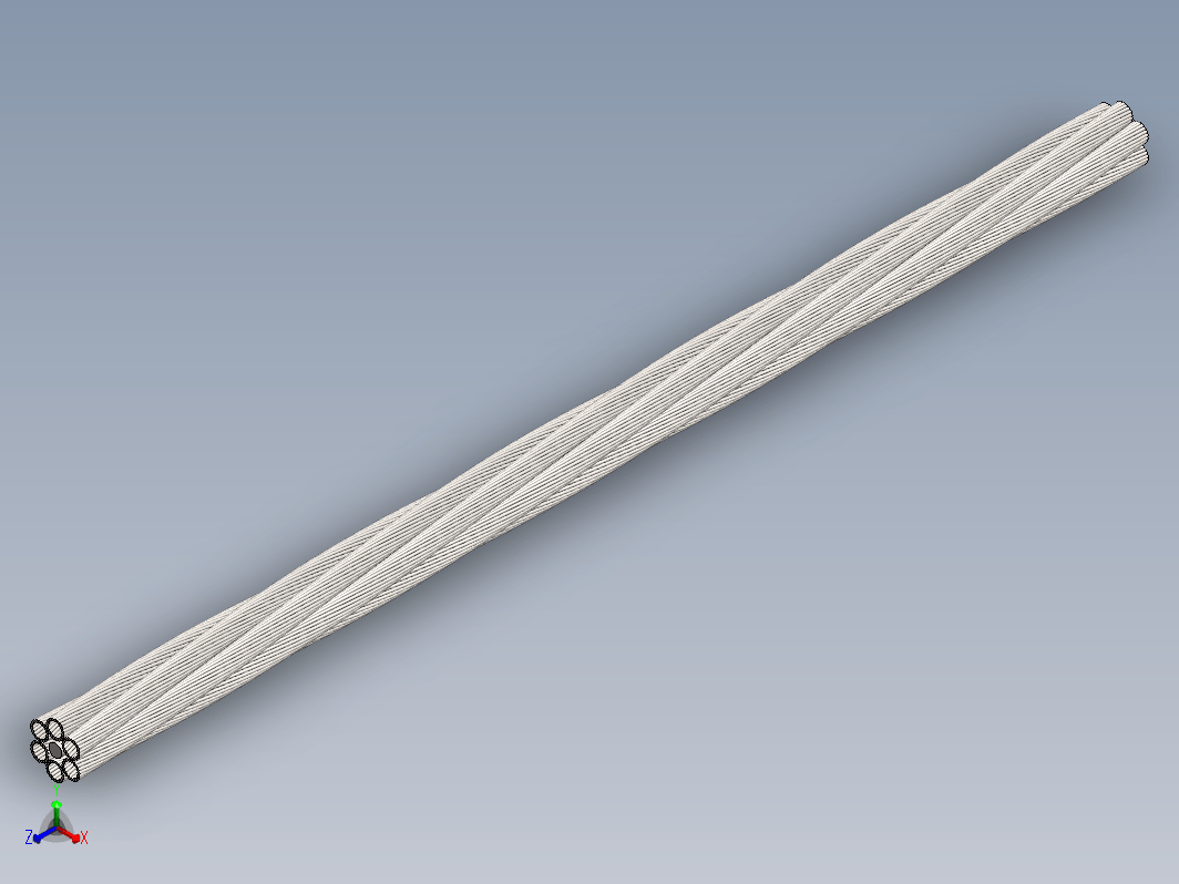 0.5英寸 6x19起重机钢丝绳模型