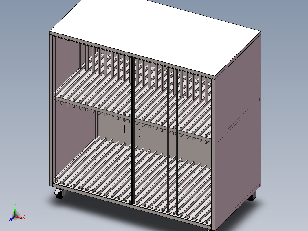 钢制不锈钢柜中置镂空网隔板