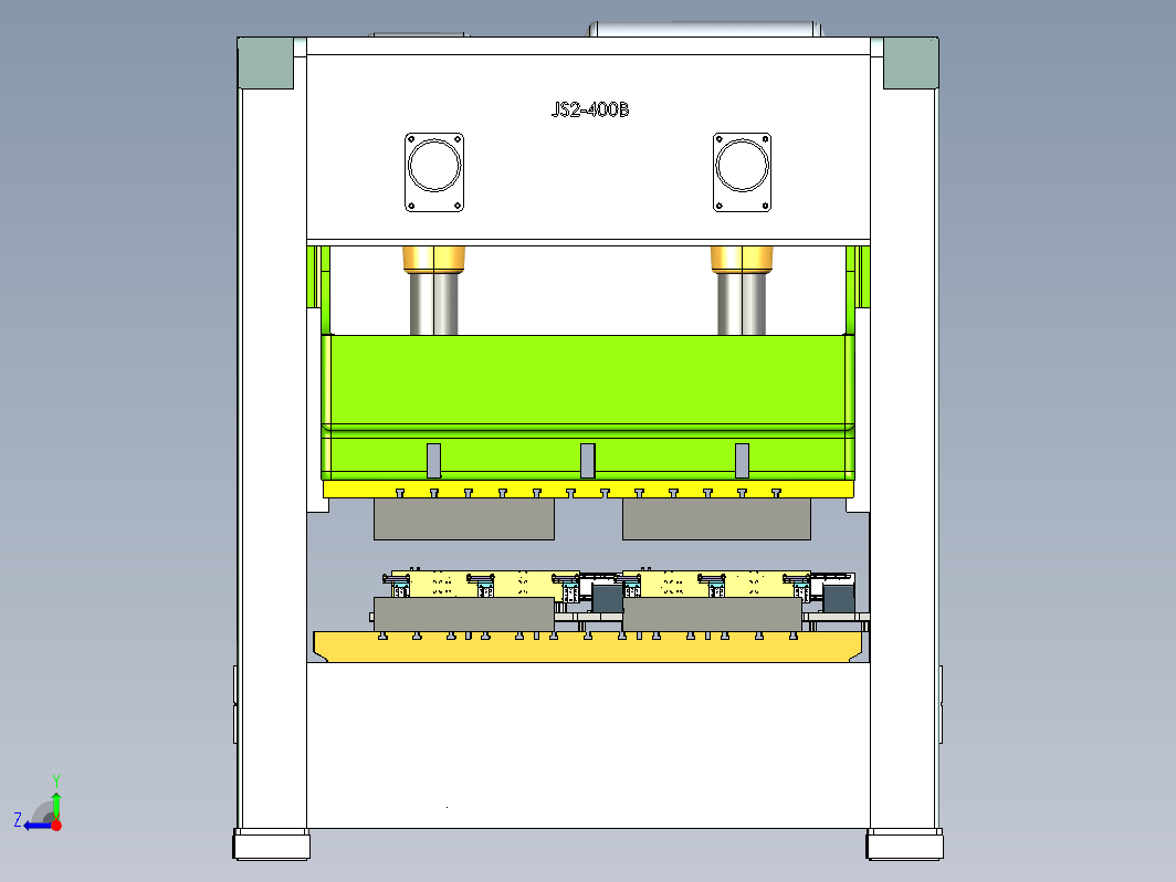 液压冲床三维模型