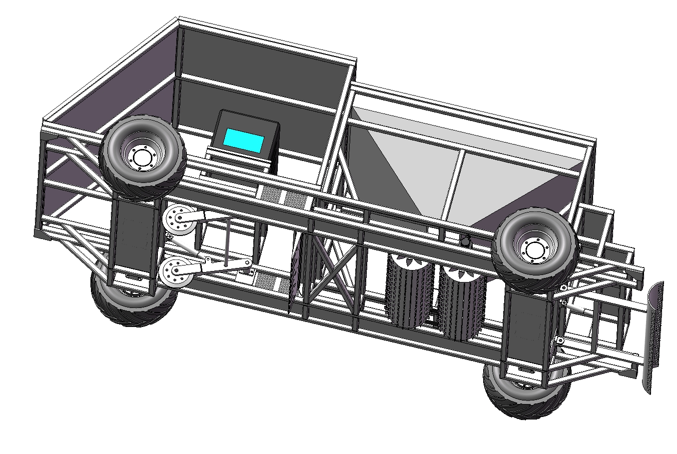 防风固沙装置（自动化草方格铺设车）三维SW2017带参+CAD+说明书