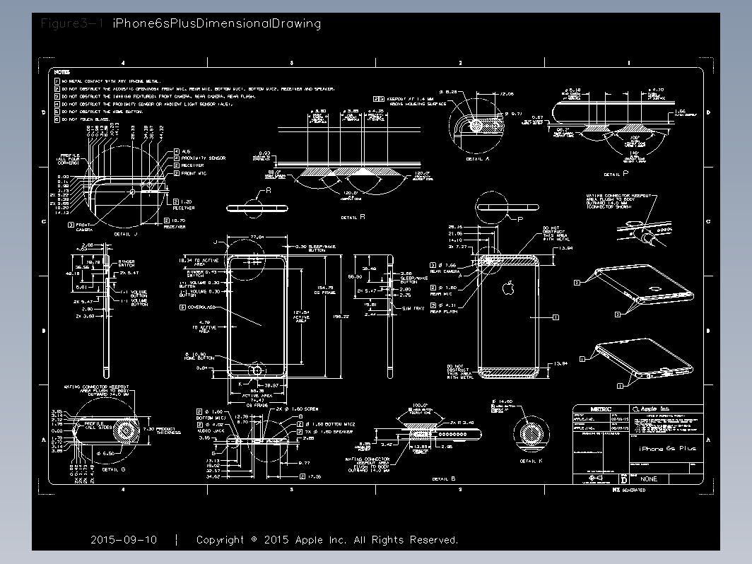 苹果iphone 6s_6sp手机模型抄数CAD图纸