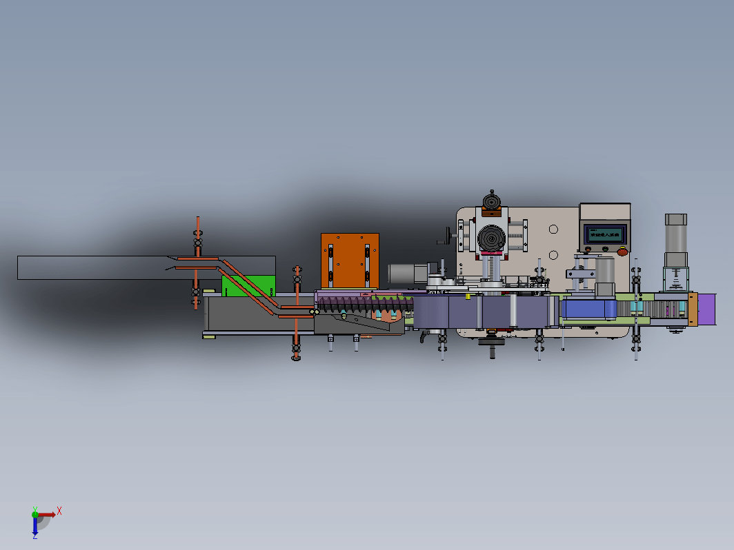 全自动卧式圆瓶贴标机 3D图纸 机械设计自动化3D模型素材图纸