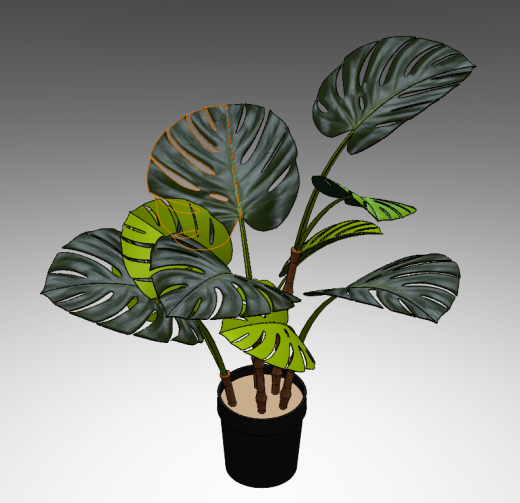 室内设计装饰植物盆栽模型
