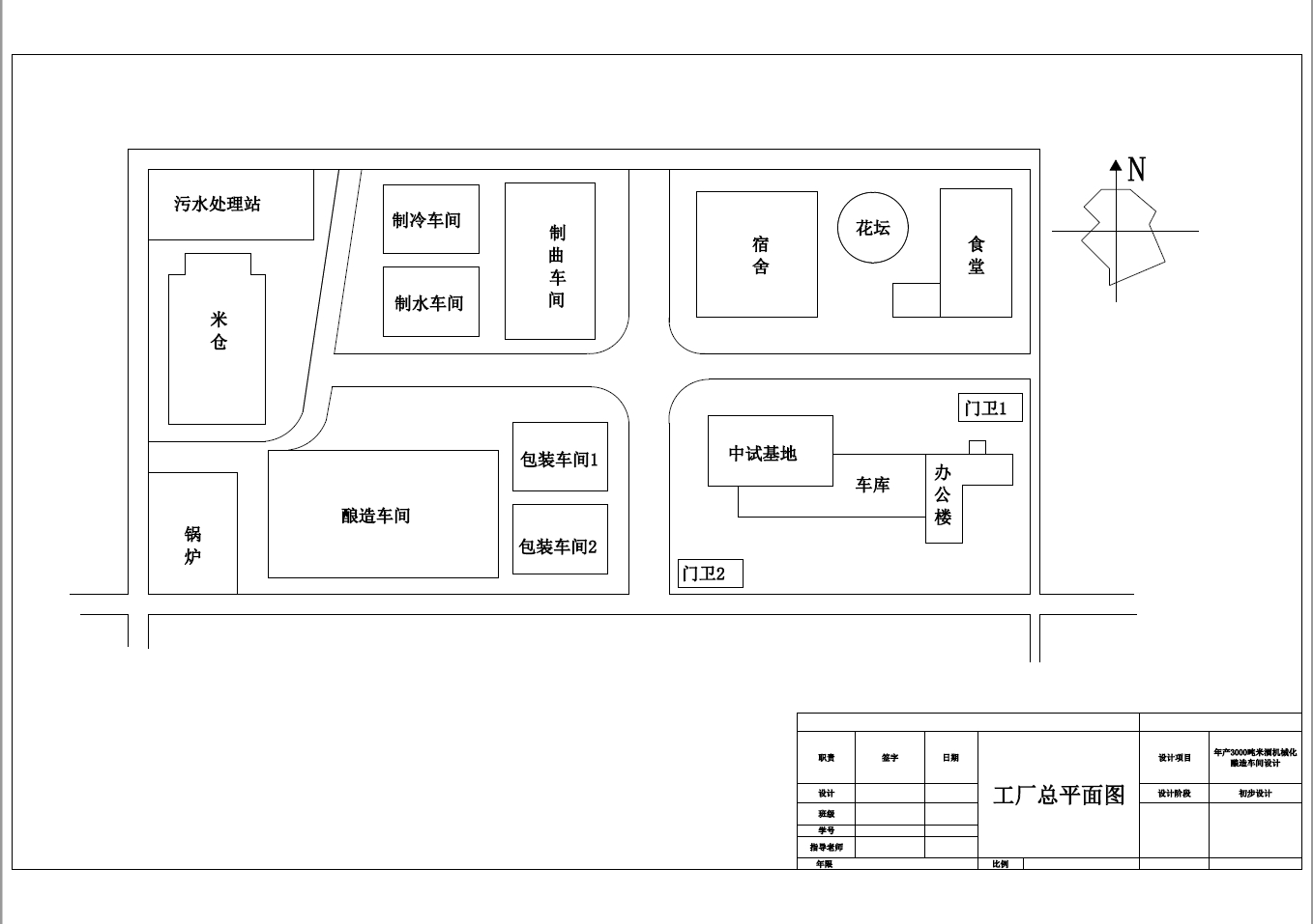 年产3000吨米酒机械化酿造车间设计+CAD+说明书