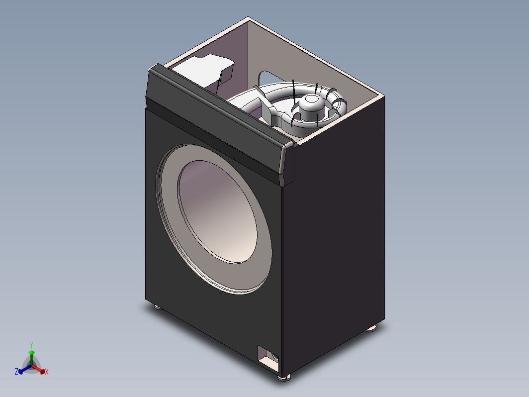滚筒洗衣机内部结构示意模型