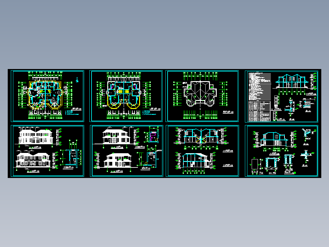 二层别墅全套建施图