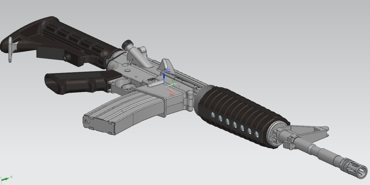 SolidWorks设计的AR15步枪3D模型