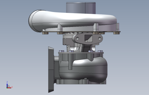 大众发动机涡轮增压器3D图缩略图
