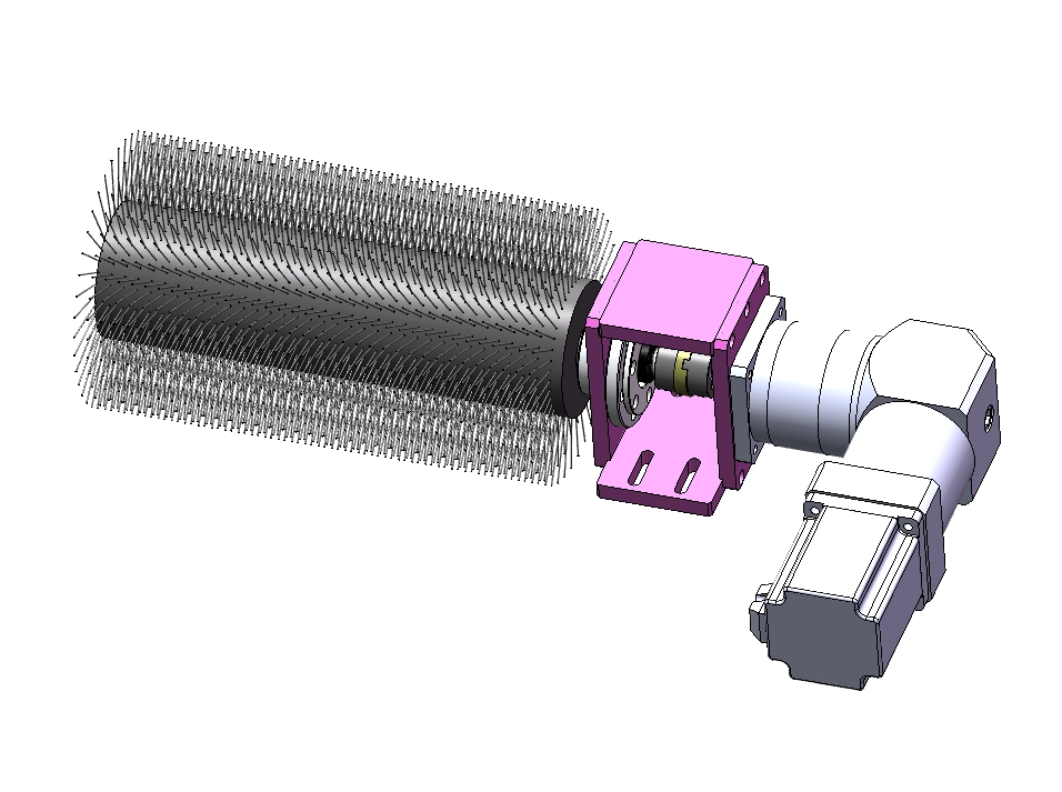 滚刷清洁组件三维SW2018带参