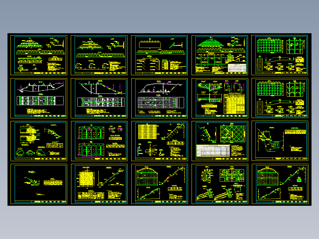 常用路基边坡防护结构CAD施工图、城市道路设计CAD施工图