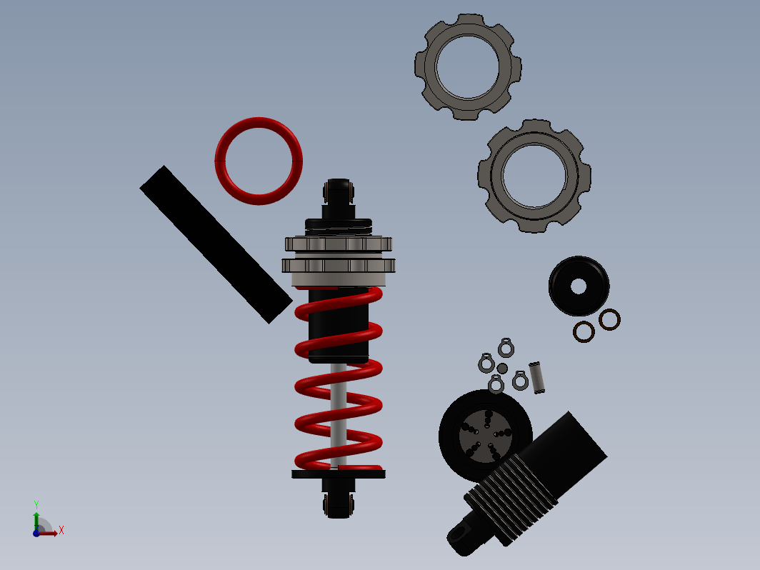 Trifon模型遥控车减震器3D数模图纸 Solidworks设计 附STEP x_t