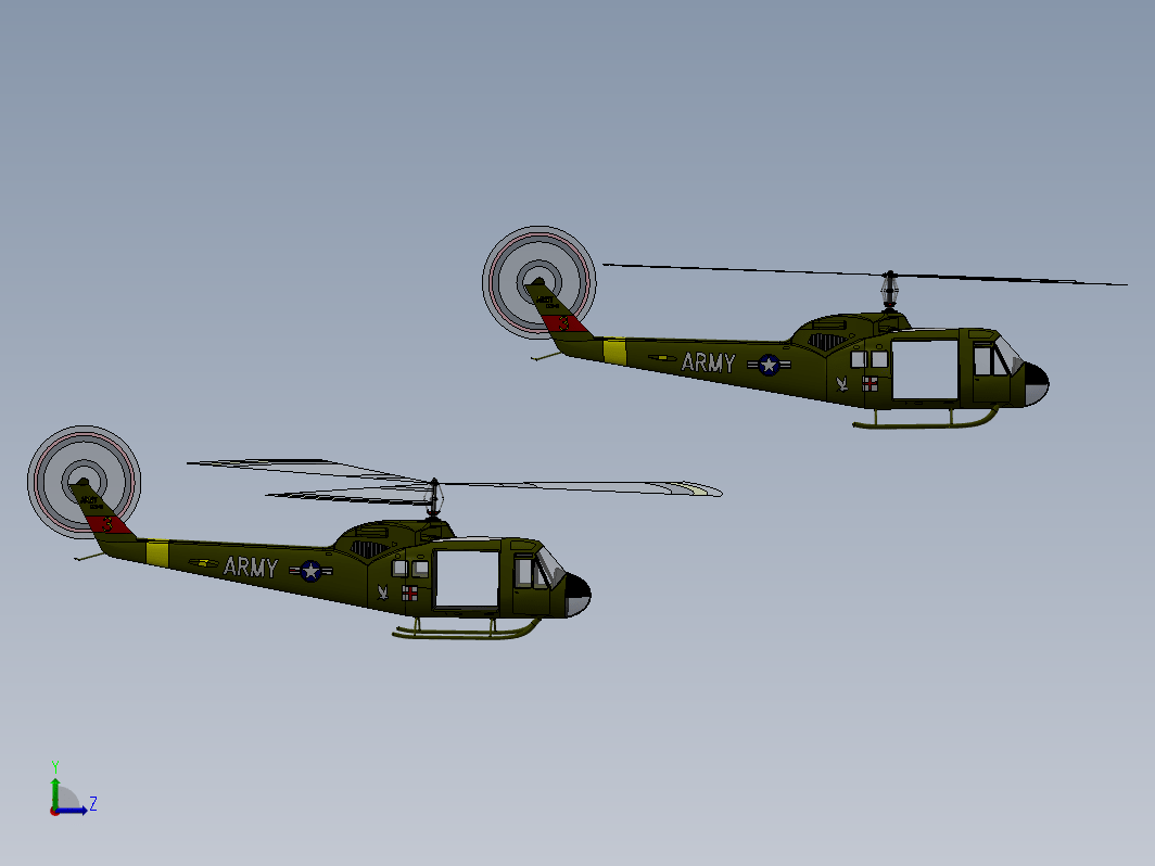 贝尔bell uh-1通用直升机