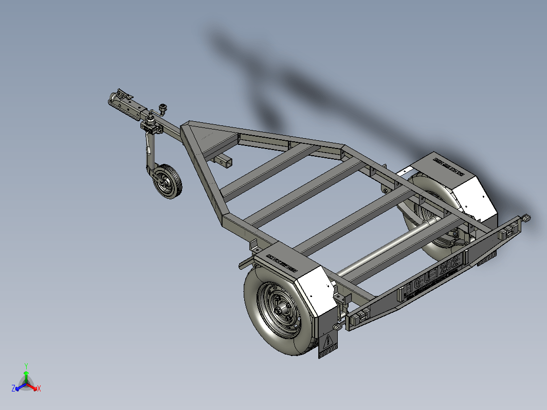 拖车框架结构 Trailer Frame 1000Kg