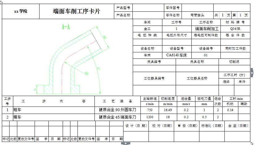 弯管接头加工工艺编制及夹具设计