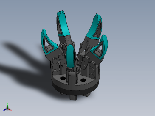 5爪夹持机构 5 Claws Gripper Mechanism