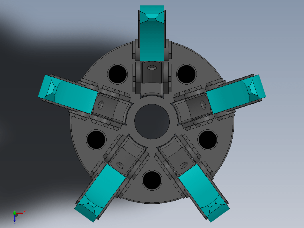 5爪夹持机构 5 Claws Gripper Mechanism