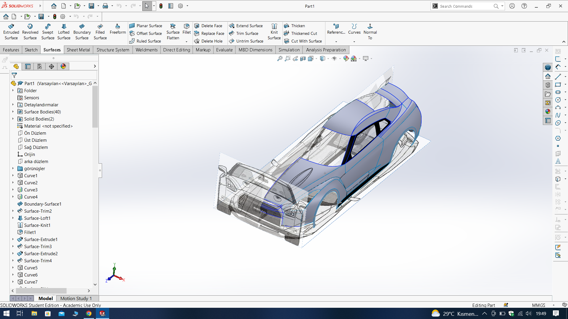 nissan gtr汽车空壳模型