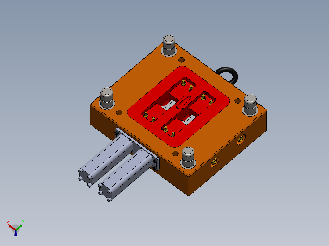 在 Solidworks 上制造的塑料注射模具气动装置