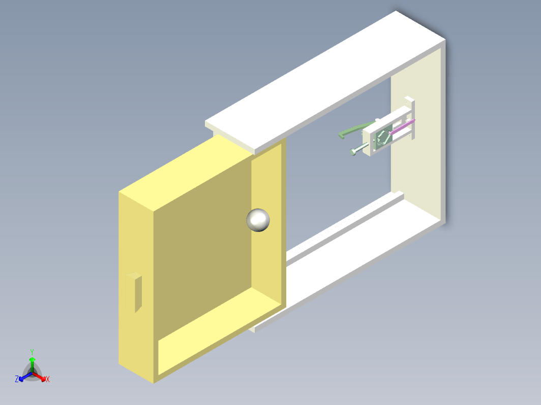 F0790-手动按压抽屉开合机构设计模型