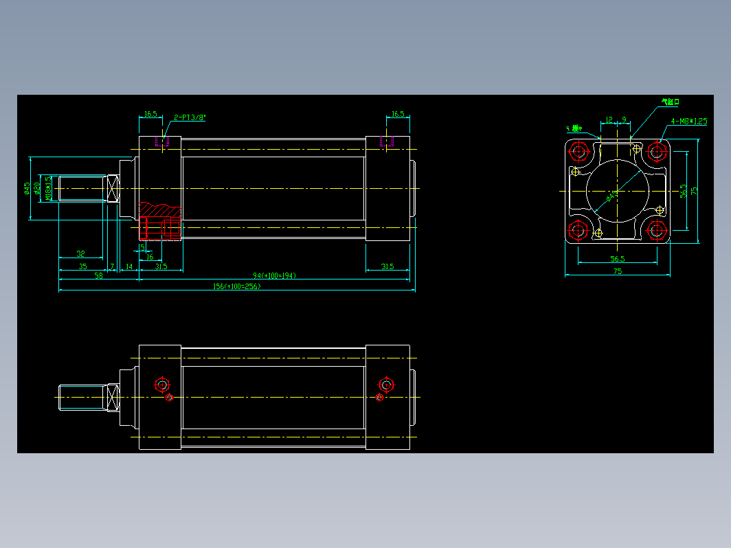 气缸 MDBB100-235