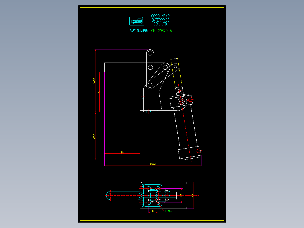 气动夹钳肘夹-q-20820-A