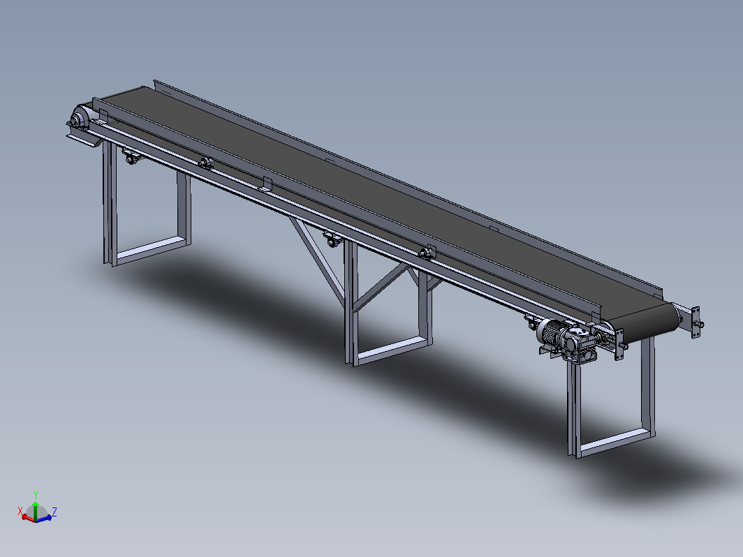 散装材料皮带输送机3D数模图纸