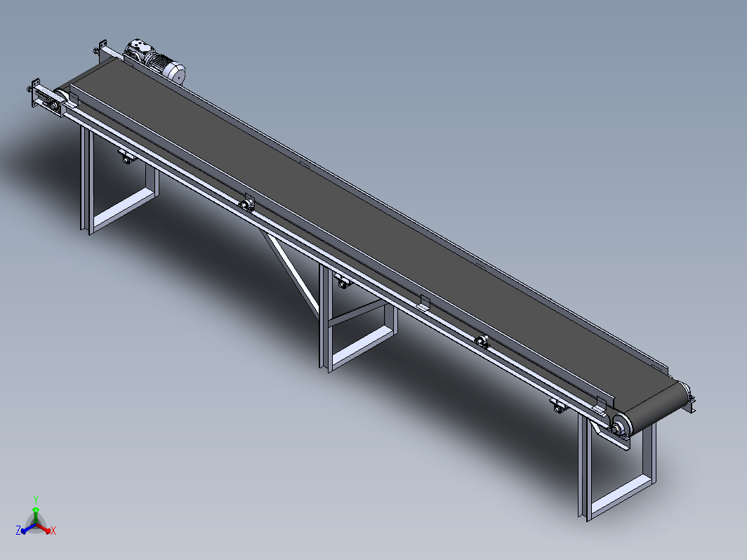 散装材料皮带输送机3D数模图纸