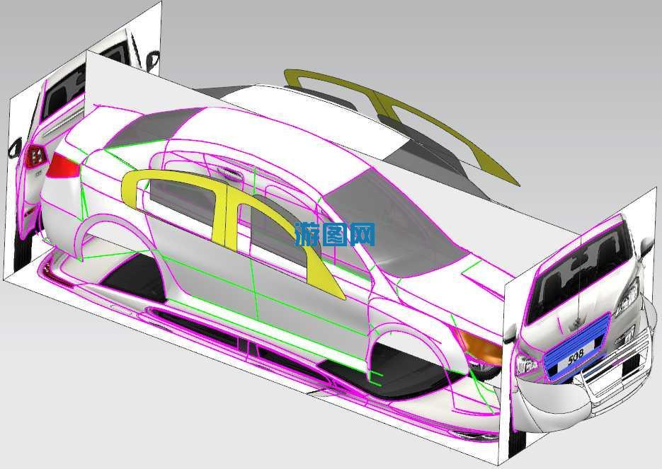 174东风标致508车身逆向UG设计