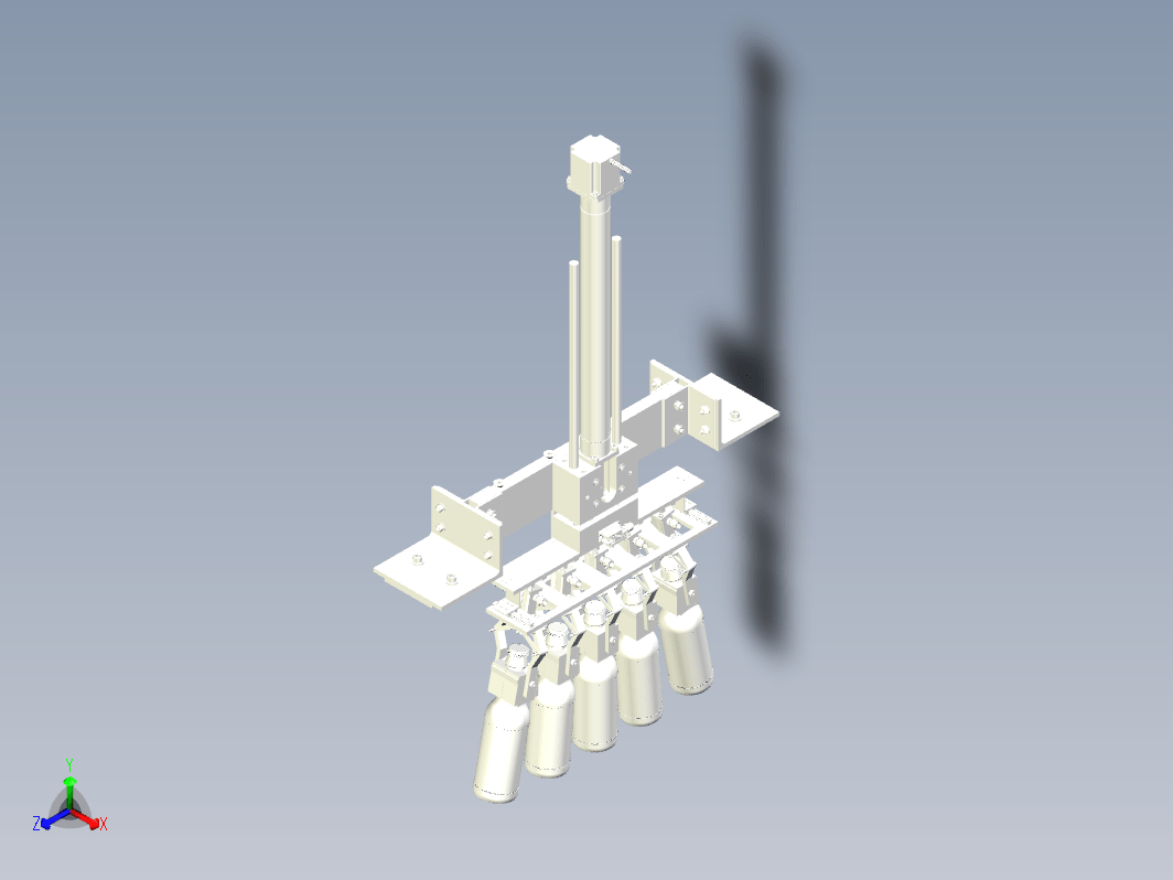 玻璃瓶抓取机构三维Step无参