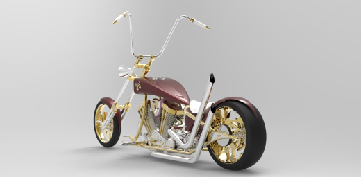 w中望3d设计的chopper摩托车图纸缩略图
