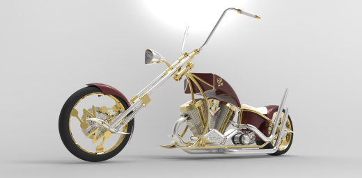w中望3d设计的chopper摩托车图纸缩略图