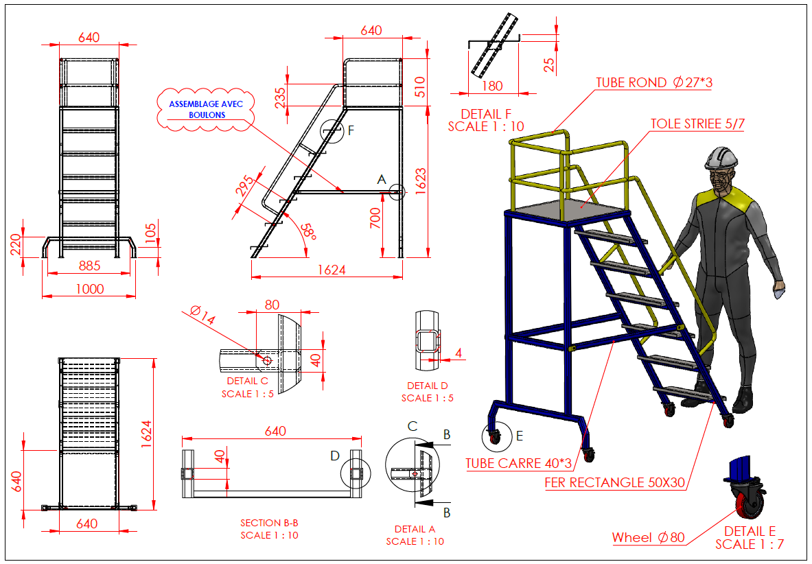 移动式梯子结构 MOBIL LADDER