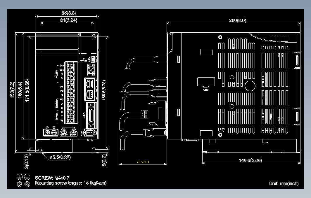 伺服电机ASD-A3-2023- E图纸