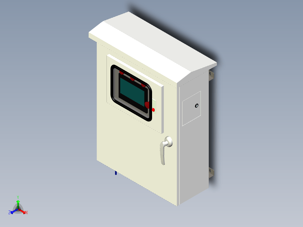 IP45级 户外控制柜 钣金机柜 触摸屏可视控制柜 挂
