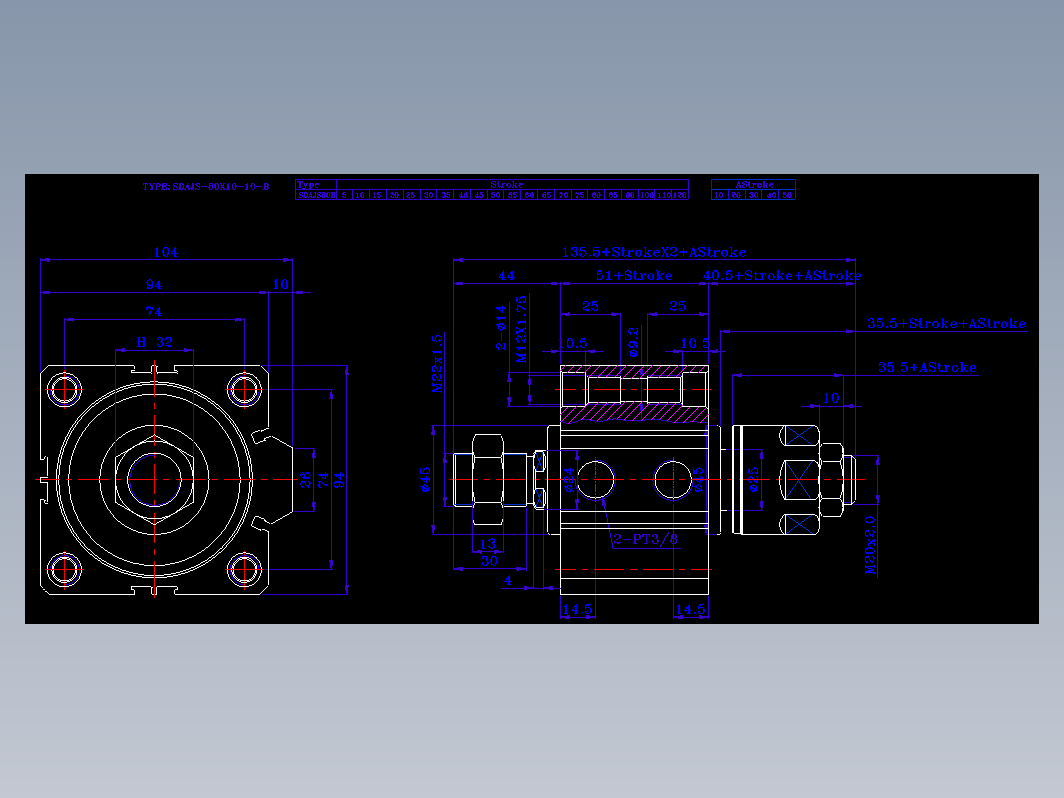 SDA气缸 83-SDAJ-80-SW