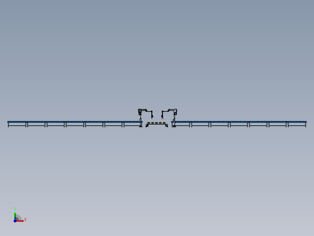 轨道运输车与机械臂组合运输模拟