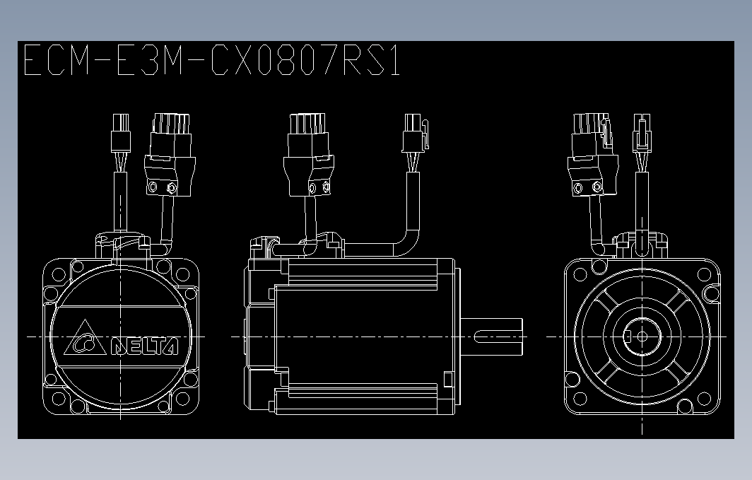 伺服电机400W、750W (中惯量)ECM-E3-80框号系列机种图纸