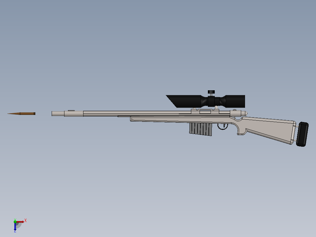 M24枪3D逼真模型