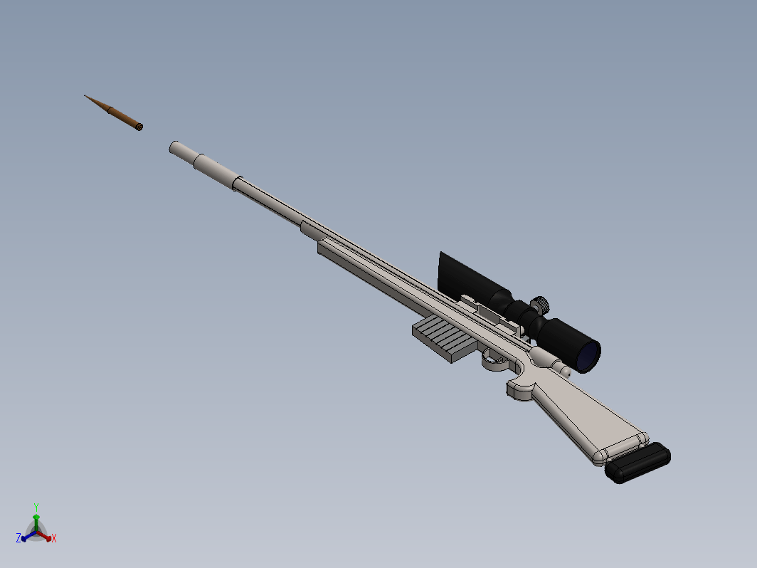 M24枪3D逼真模型