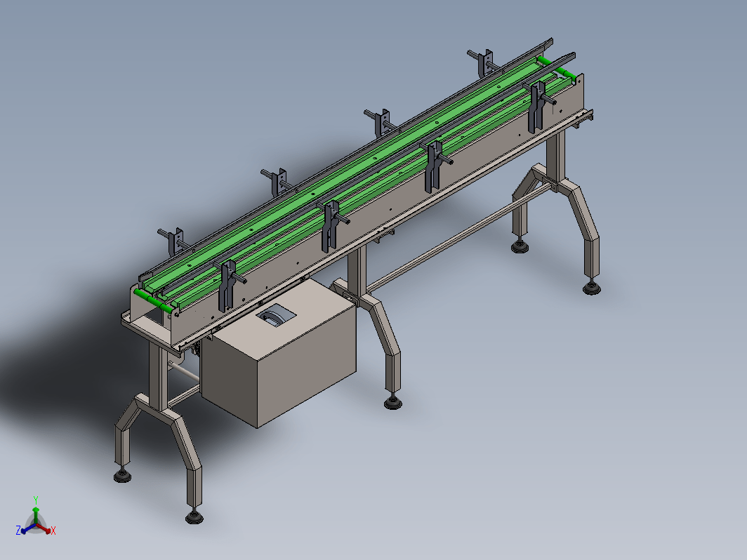 参数化模块化带式输送机3D图纸 Solidworks设计 附工程图