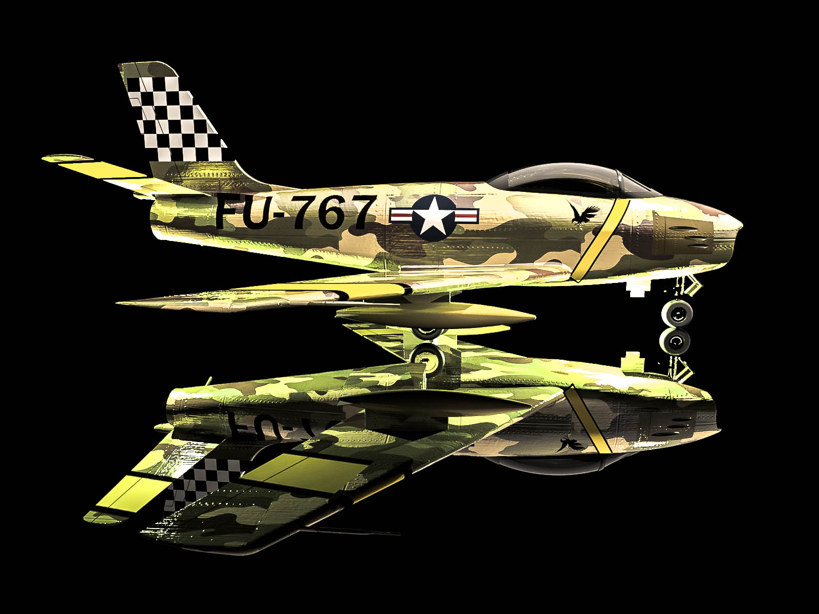 简易F-86 Sabre喷气式战斗机
