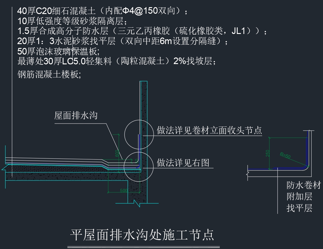 屋面防水做法