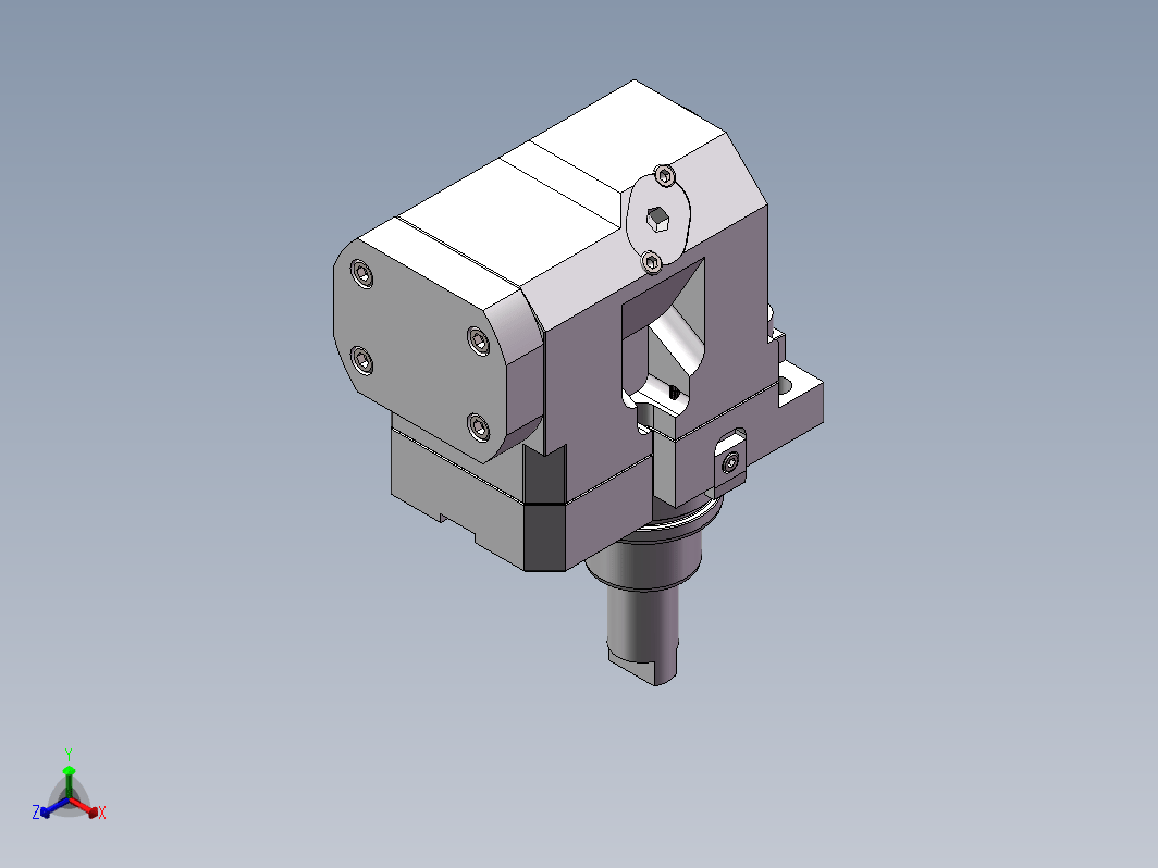 CAPTO C4九十度动力刀座三维SW2021带参