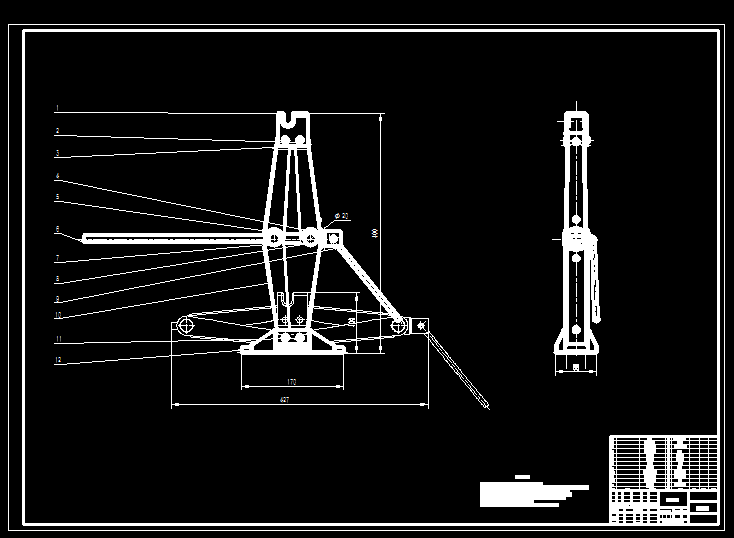 剪式手摇千斤顶结构设计+CAD+说明书