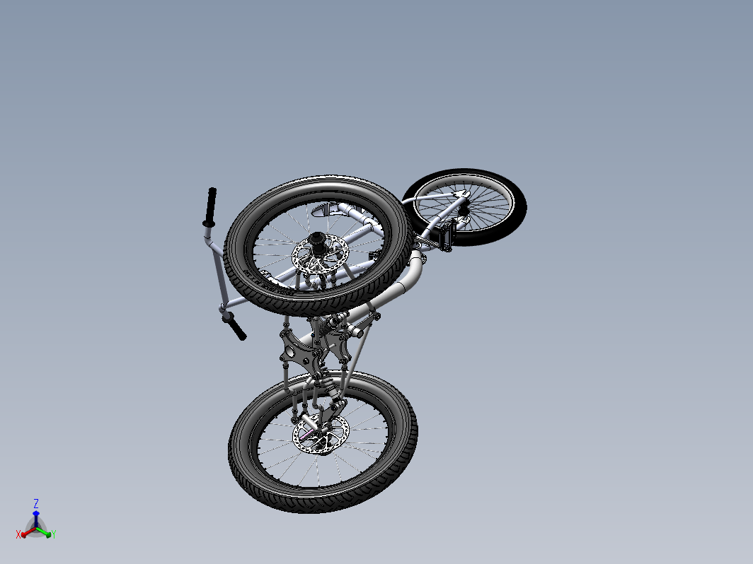 可倾骑的倒三轮车3D图纸 