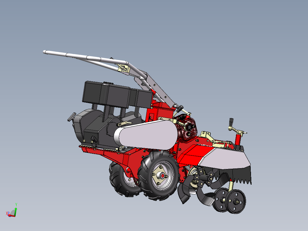 农用中耕机 双轮中耕机   3D+CAD+说明书